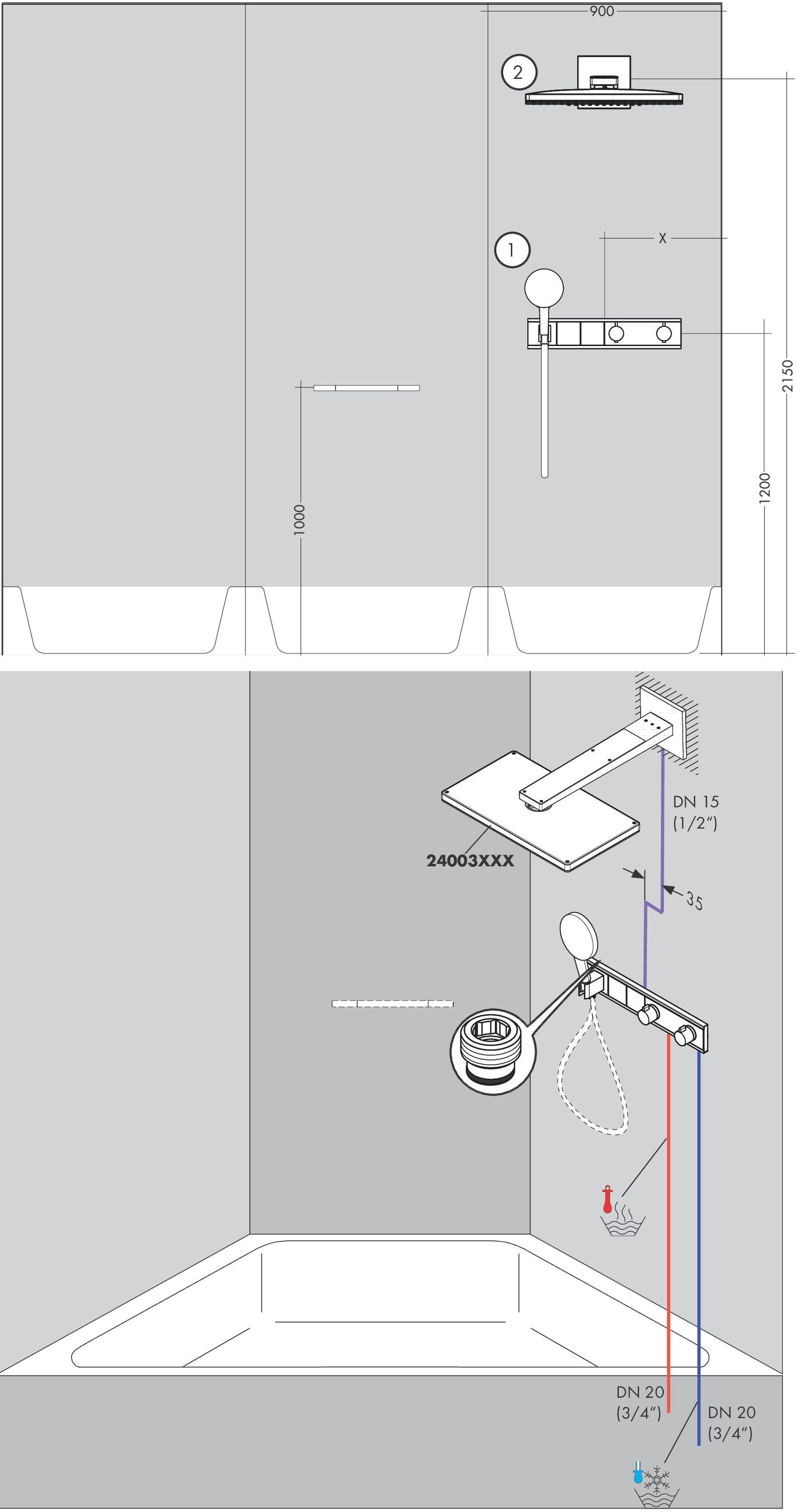 Термостат Hansgrohe RainSelect 15355400 для душа - 3