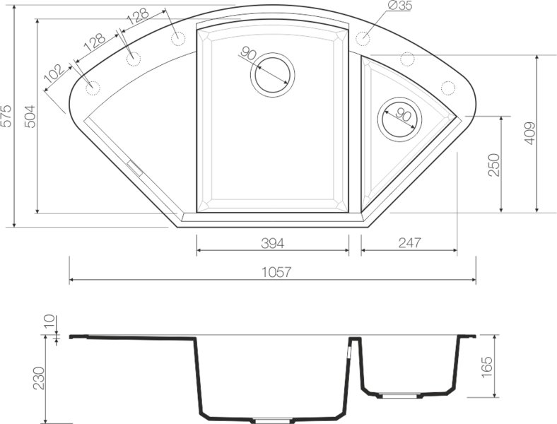 Мойка кухонная Omoikiri Sakaime 105C-SA бежевая 4993125 - 2