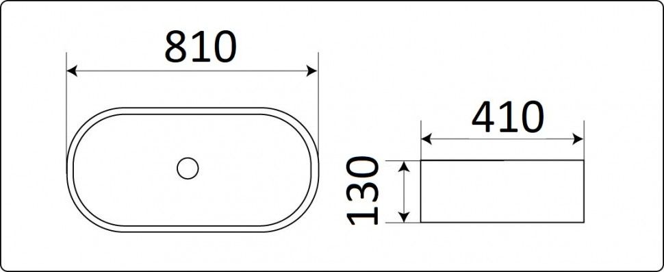 Раковина накладная Ceramalux N 81 белый  78327 - 1