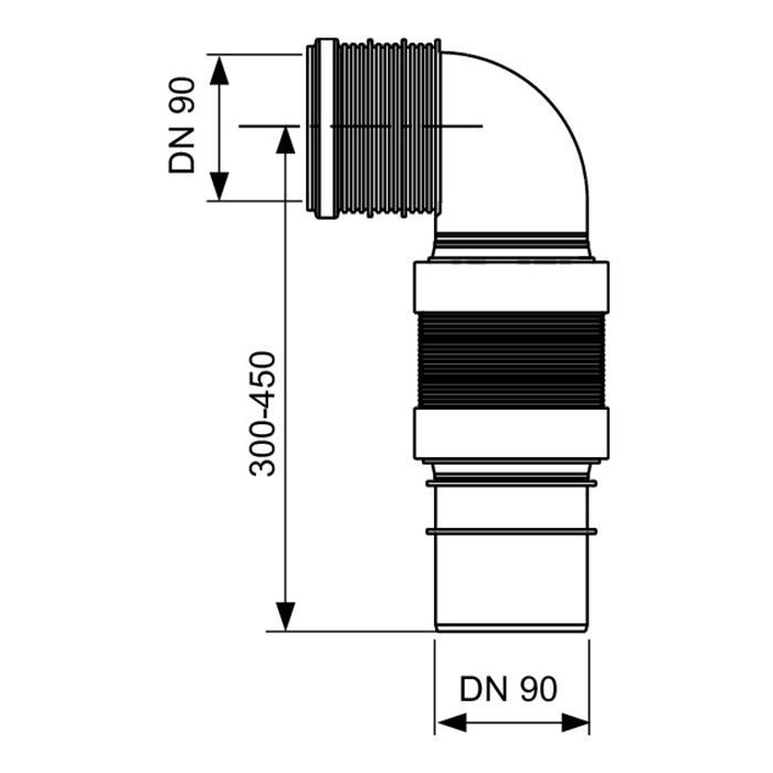 Гофрированный соединительный отвод унитаза TECEprofil DN 90 9820317 - 1