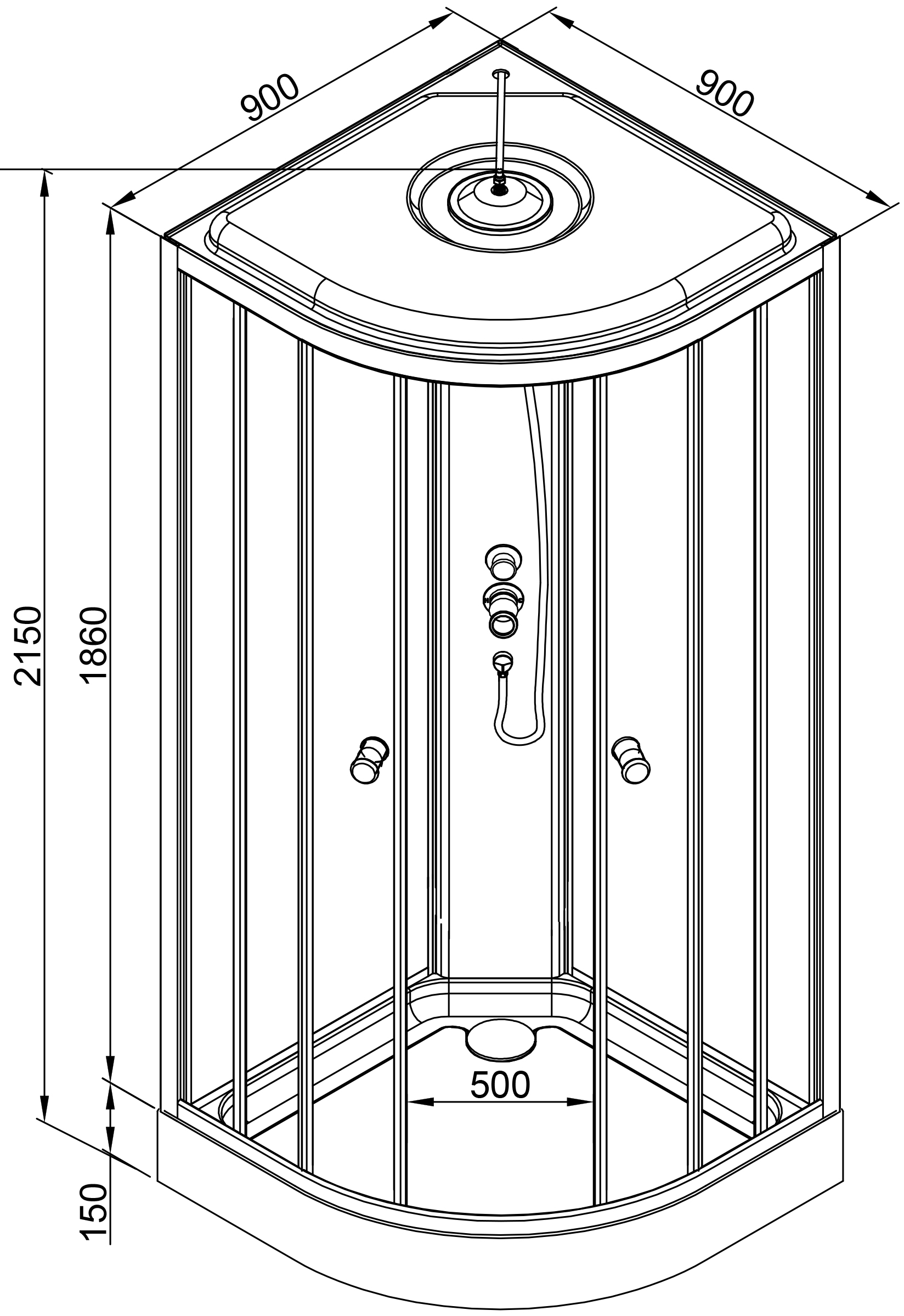 Душевая кабина DETO L909EL - 11