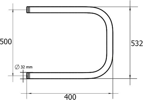 Водяной полотенцесушитель Terminus П-образный 500х400 Хром 4620768888243 - 3