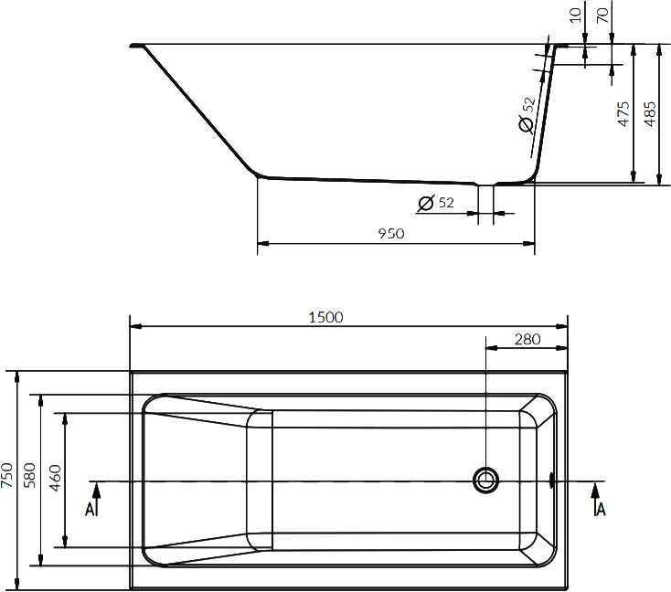 Акриловая ванна Cersanit Crea WP-CREA*150 P-WP-CREA*150NL - 4
