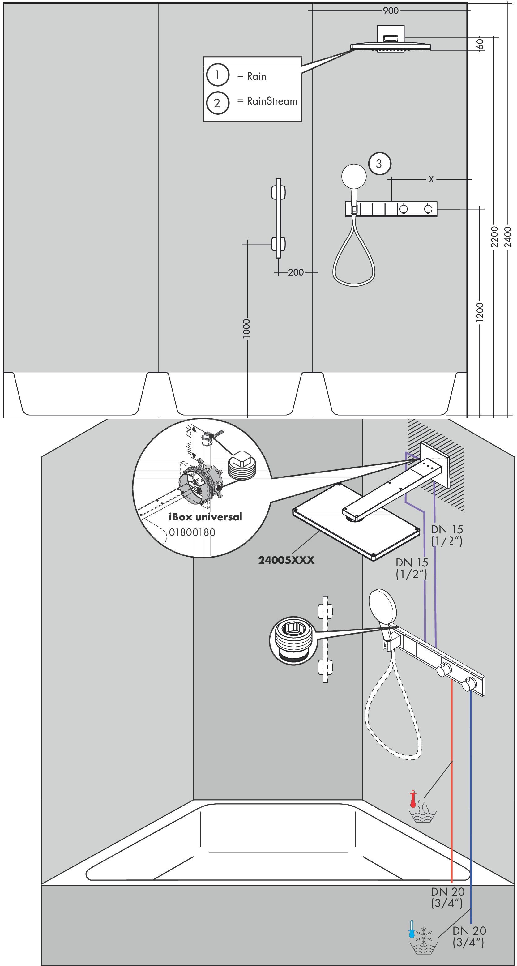 Термостат Hansgrohe RainSelect 15356000 для душа - 2