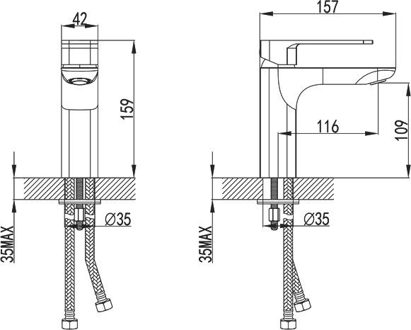 Смеситель Iddis Slide для раковины, белый SLIWT00i01 - 5