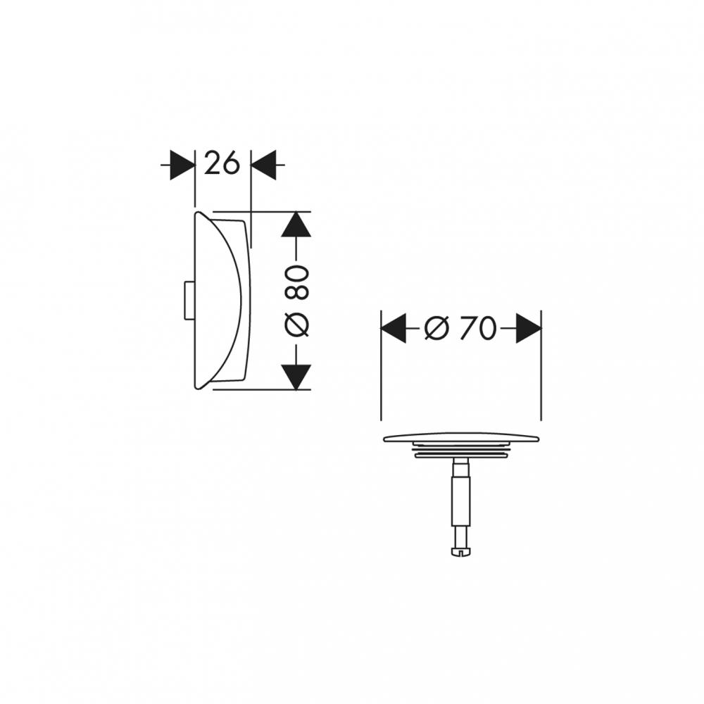 Внешняя часть набора hansgrohe Flexaplus для слива и перелива 58185670, черный матовый - 1