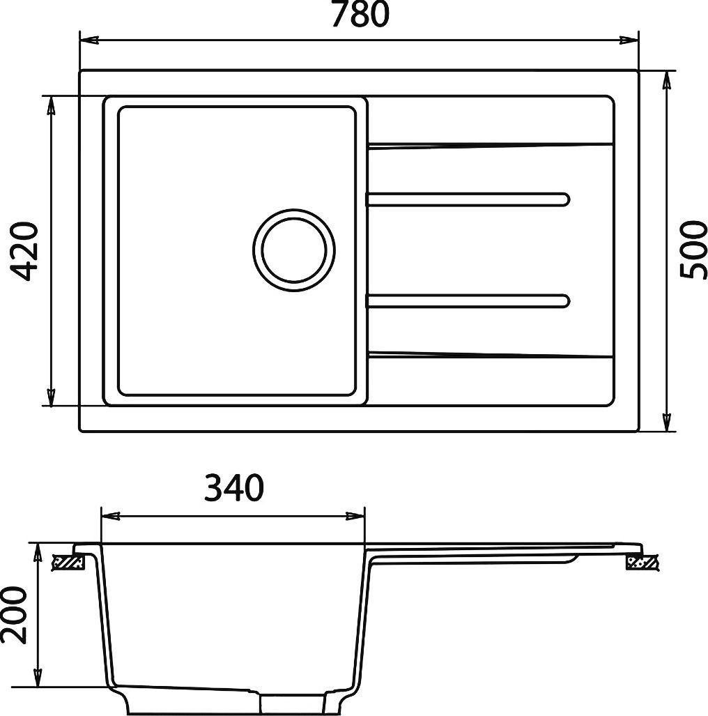 Мойка кухонная GranFest Quadro GF-Q780L белый Q-780 L бел - 2