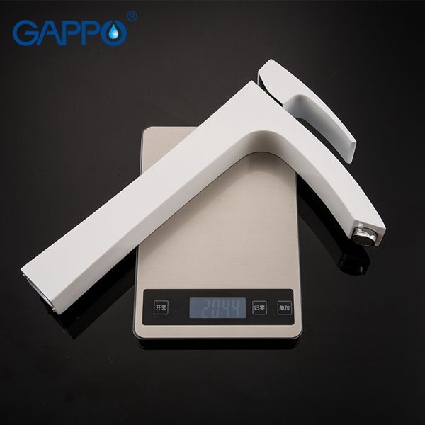 Смеситель для раковины Gappo белый G1007-18 - 6