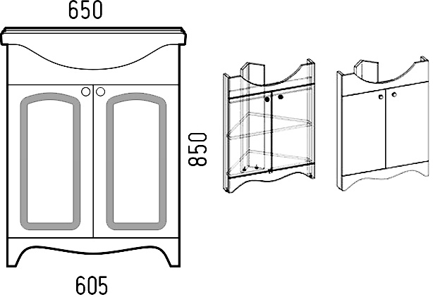 Тумба для комплекта Corozo Классика 65 угловая SD-00000316 - 2