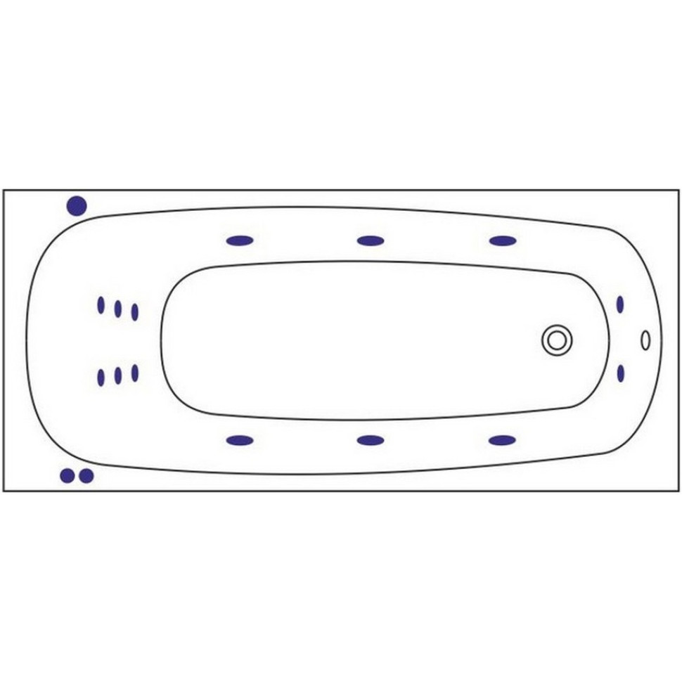 Ванна акриловая WHITECROSS Layla Slim Smart 180x80 с гидромассажем белый - золото 0122.180080.100.SMART.GL - 8