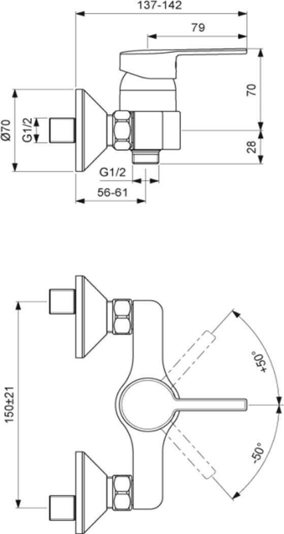 Смеситель для душа Vidima Logic хром  BA278AA - 1