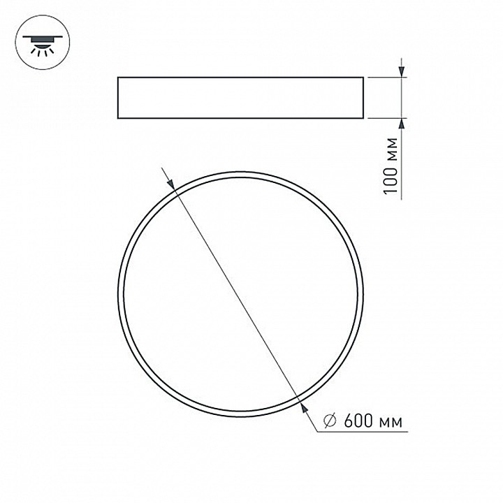 Потолочный светодиодный светильник Arlight SP-Tor-Pill-R600-50W Warm3000 022131(2) - 6