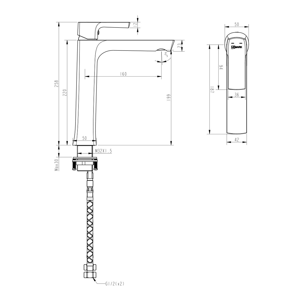 Смеситель Lemark Ursus для раковины LM7209BL - 1