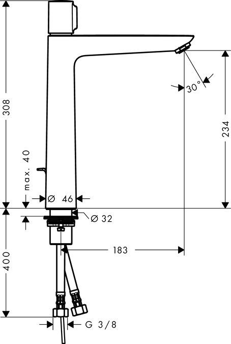 Смеситель Hansgrohe Talis Select E 71752000 для раковины, с донным клапаном - 4