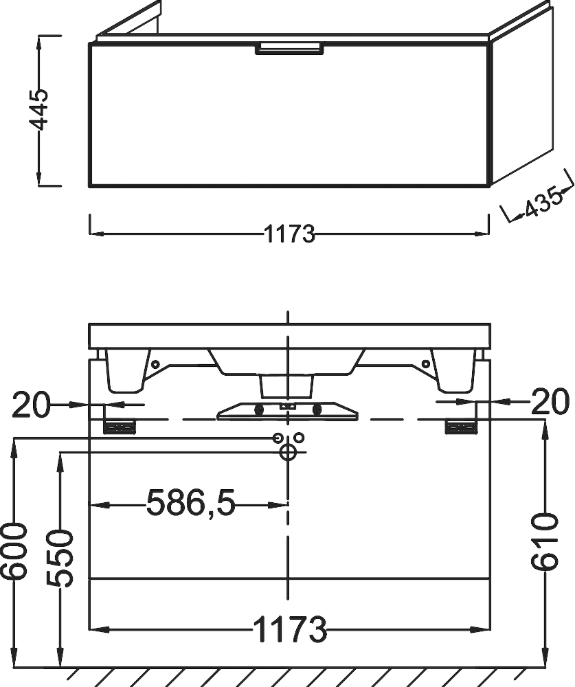 Тумба для комплекта Jacob Delafon Reve 120 светло-коричневая, 1 ящик EB1133-G80 - 2