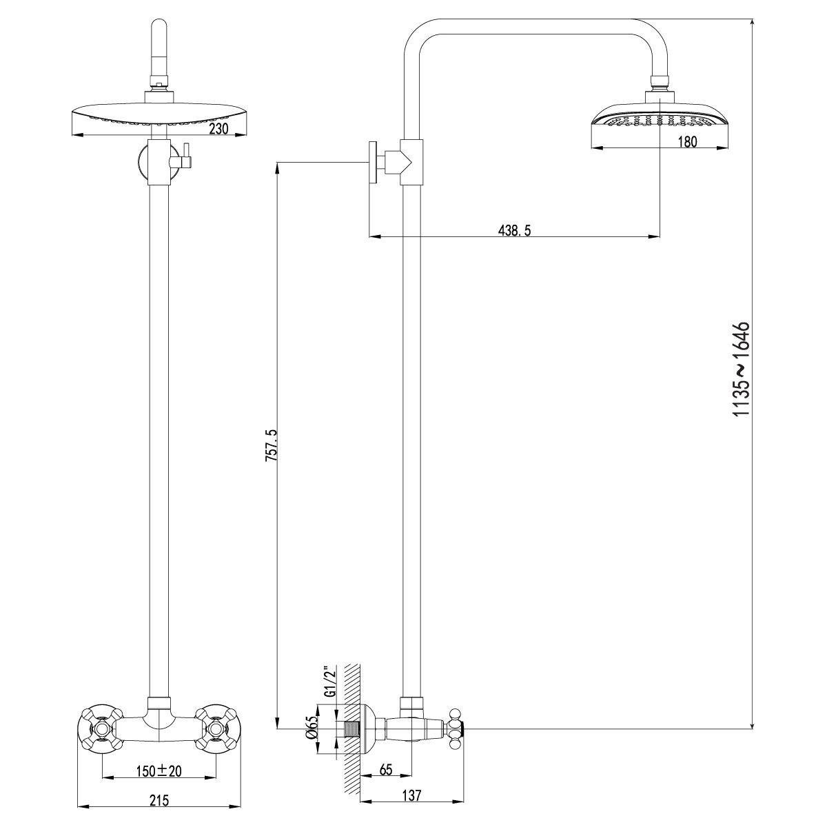 Душевая стойка Lemark Standard  LM2160C - 1