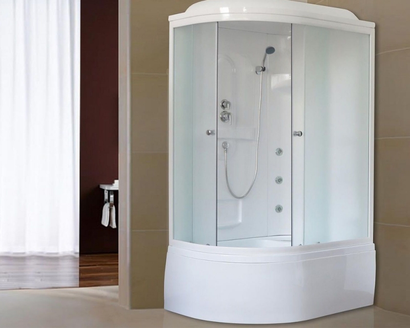 Душевая кабина Royal Bath 120х80 правая белая стекло матовое с гидромассажем RB8120ВК2-M-R - 1
