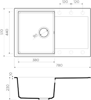 Мойка кухонная Omoikiri Daisen 78-PA пастила 4993323 - 1