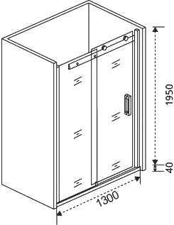 Душевая дверь в нишу Good Door Galaxy WTW-130-C-B профиль черный ГЛ00014 - 3