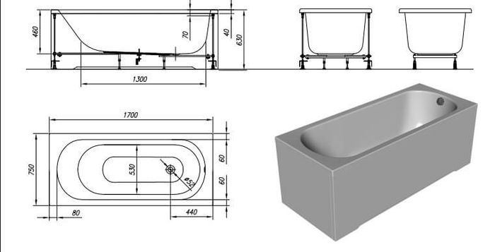 Ванна акриловая Kolpa San Betty 170x75 белый 5060-01 - 2