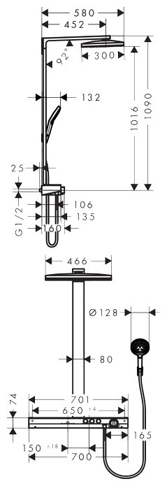 Душевая стойка Hansgrohe   27109400 - 2