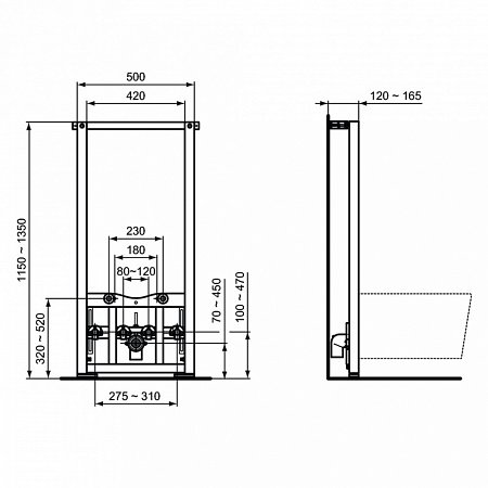 R016267 PROSYS Рама для монтажа подвесного биде - 1