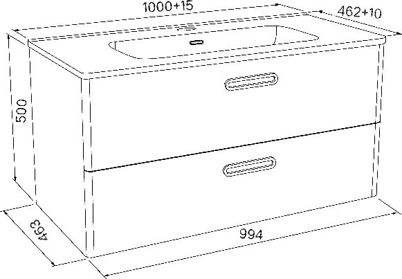 Тумба с раковиной Iddis Brick 100 BRI10W1i95K - 8