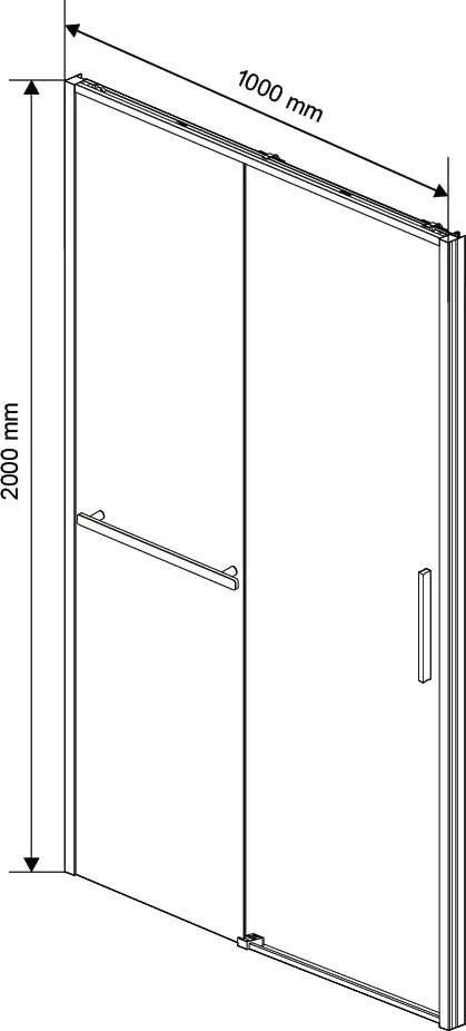 Душевая дверь Vincea Slim Soft 100х200 профиль черный стекло прозрачное VDS-1SS100CLB - 9