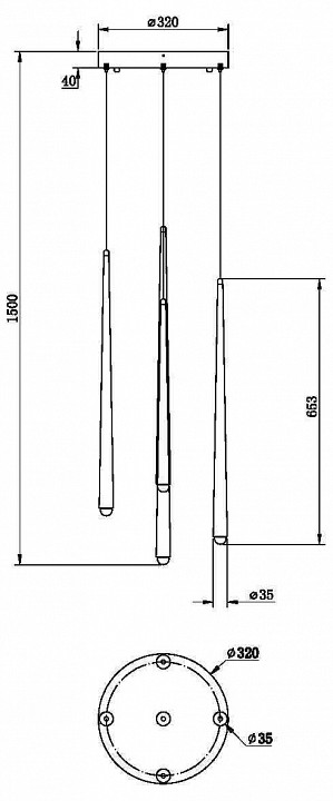 Подвесной светильник Maytoni Cascade MOD132PL-L36BSK2 - 1