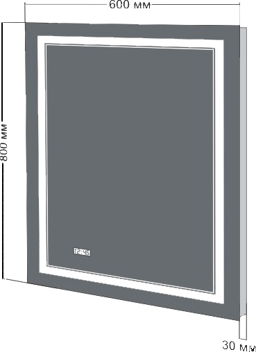 Зеркало Бриклаер Эстель-2 60 с подсветкой, с часами, сенсор на корпусе 4627125414282 - 6