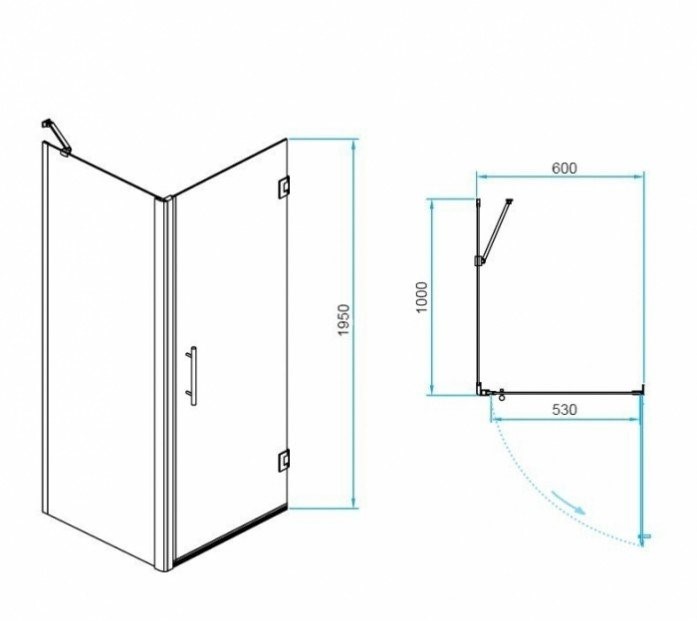 Душевой уголок RGW Passage PA-36-1B 60x100 профиль черный стекло прозрачное 410836160-014 - 2