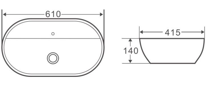 Раковина накладная BelBagno 61х41.5 белый  BB1346 - 2