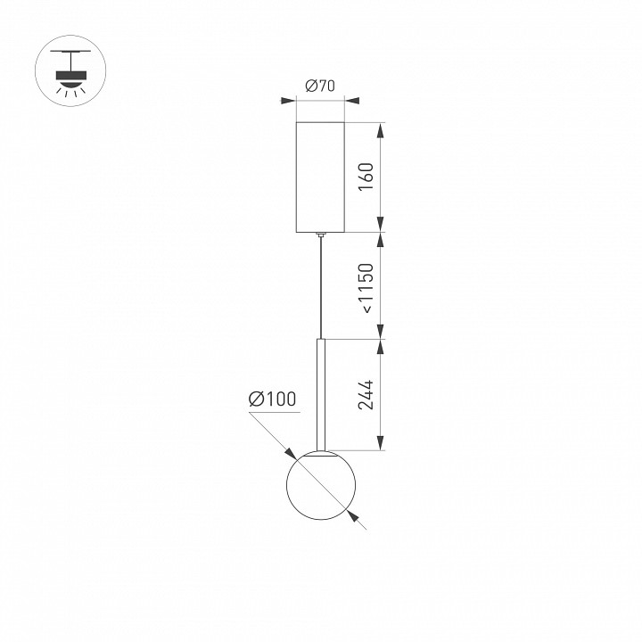 Подвесной светодиодный светильник Arlight SP-Beads-Hang-T-R100-8W Warm3000 036519 - 4