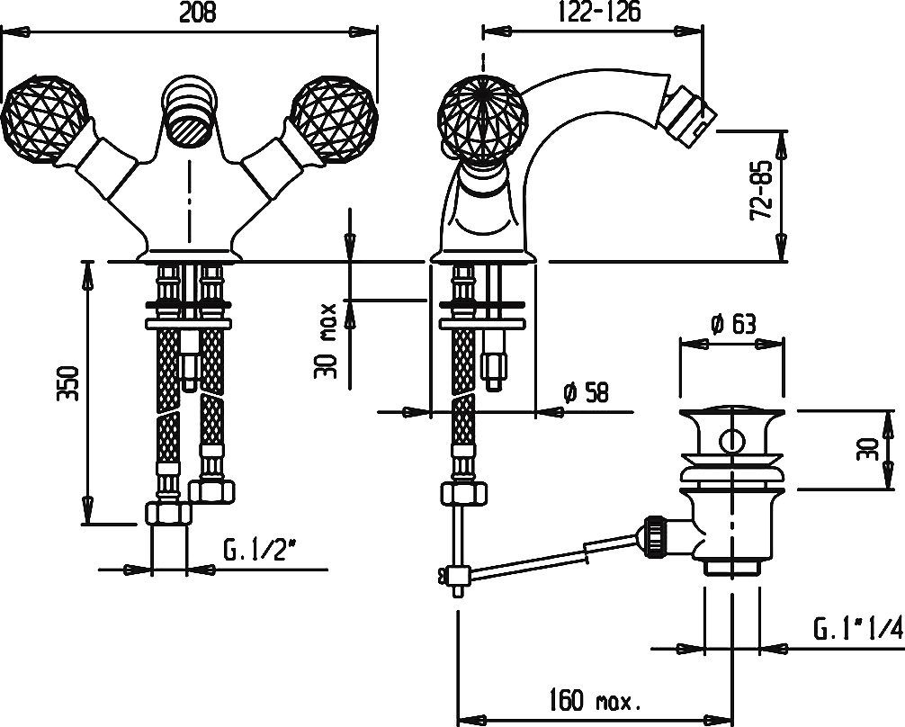 Смеситель Cezares Atlantis ATLANTIS-BS1-01-Sw для биде - 1