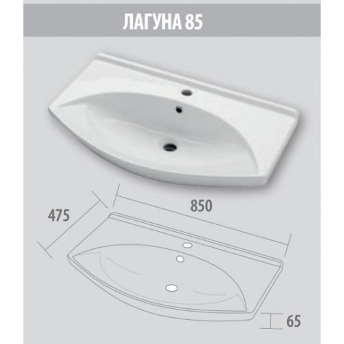 Джулия - 85 Тумба прямая белая White Л-Джу01085-5210Пр - 2