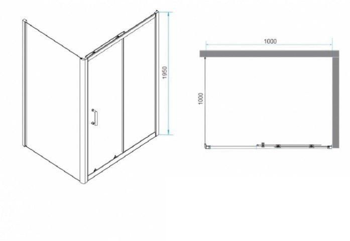 Душевой уголок RGW Passage PA-74-1 100x100 профиль хром стекло прозрачное 4108741100-11 - 2