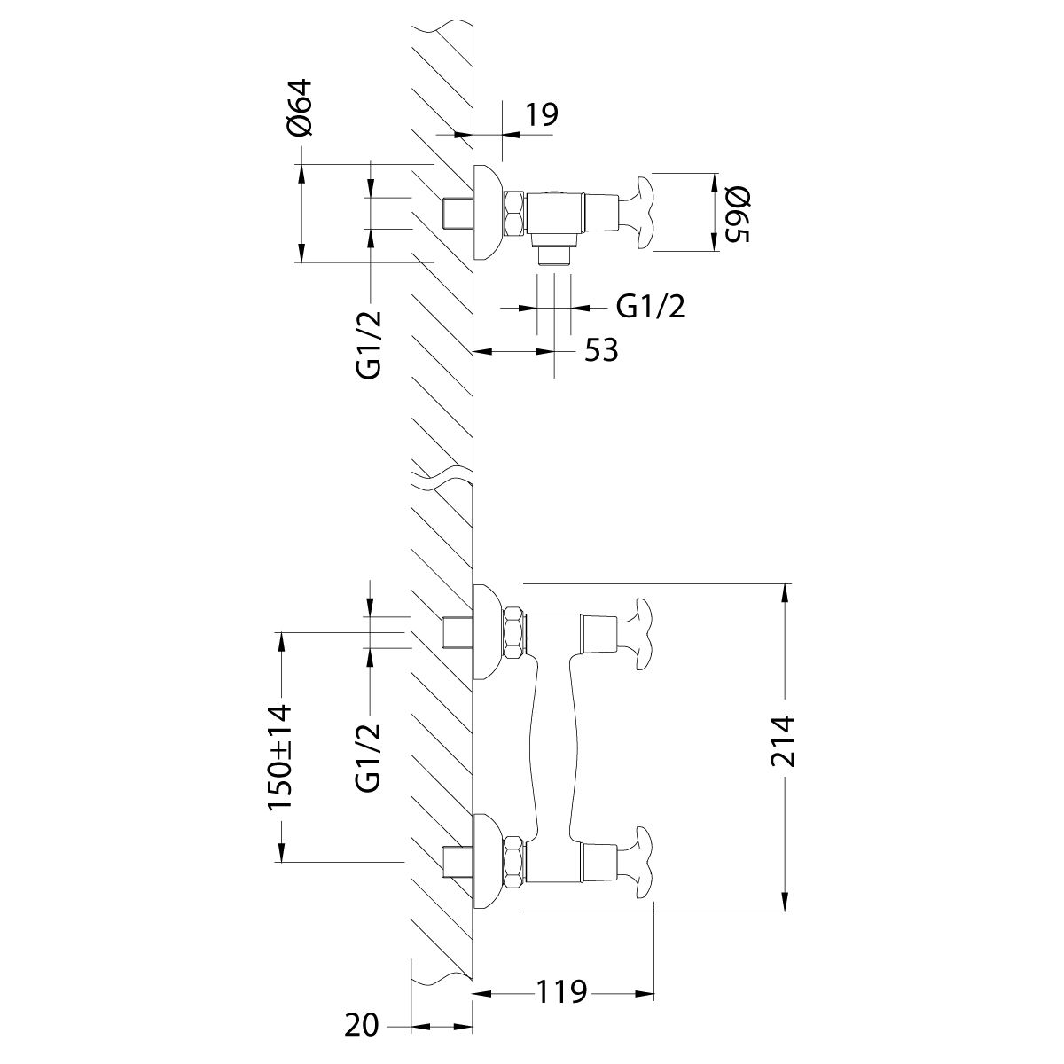 Смеситель Lemark Flora LM0103C для душа - 1