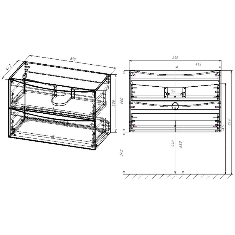 Комплект мебели Vincea Mia 90 темное дерево - 2