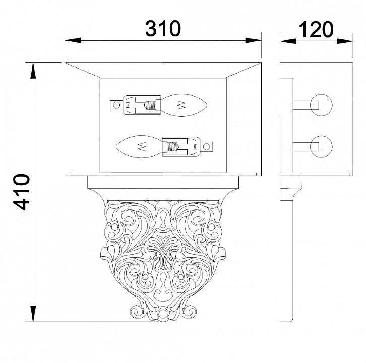 Настенный светильник Maytoni Cipresso H034-WL-02-R - 1