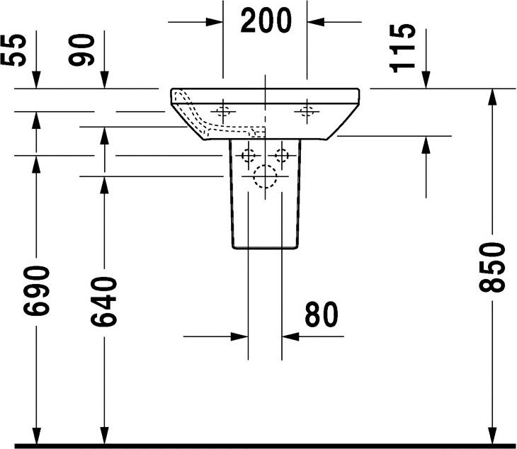 Рукомойник Duravit DuraStyle 070845 0708450000 - 3