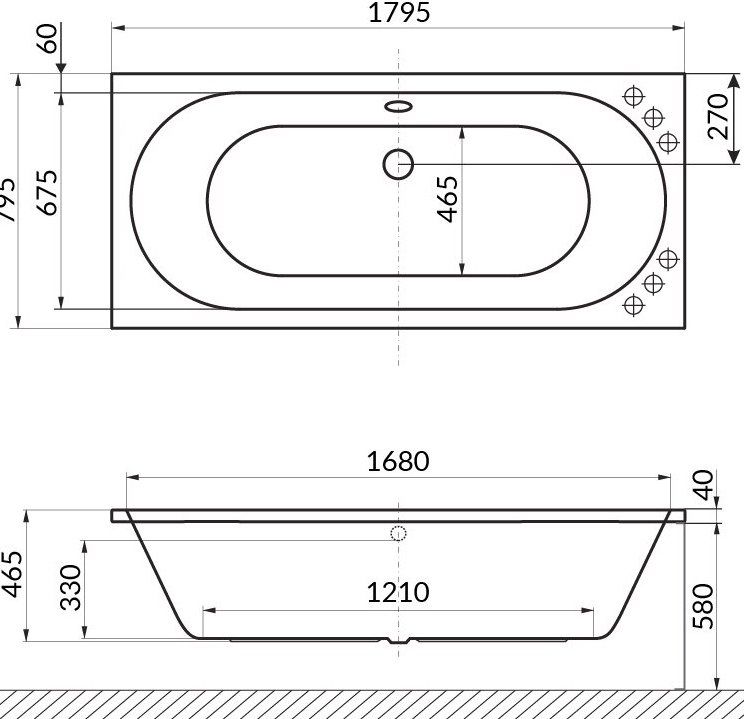 Ванна EXCELLENT Oceana 180x80 WAEX.OCE18WH - 1