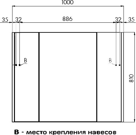 Зеркало-шкаф Aquaton Беверли 100 белый глянец 1A237202BV010 - 4