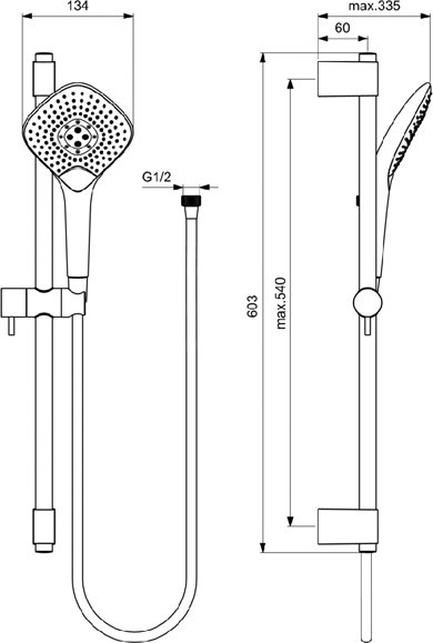 Душевой гарнитур Ideal Standard IdealRain  B1762AA - 1