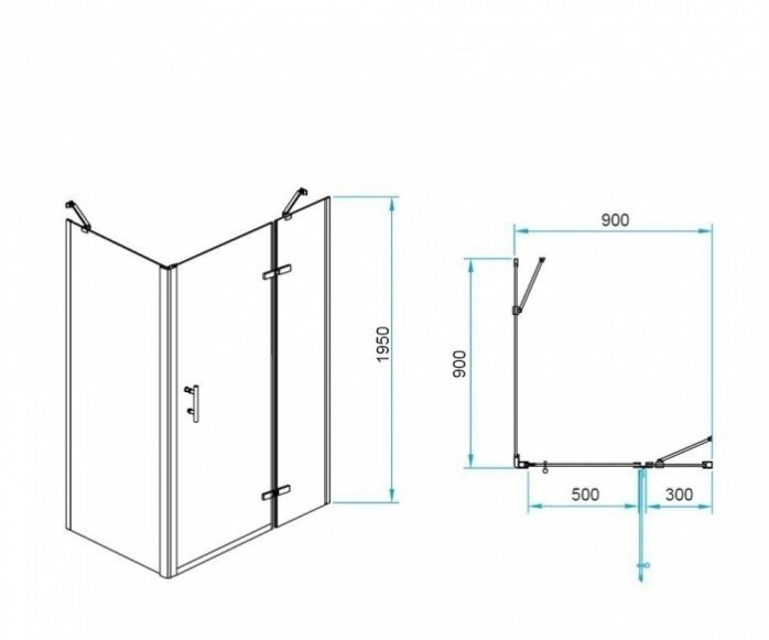 Душевой уголок RGW Passage PA-77-1B R 90x90 профиль черный стекло прозрачное 410877199-084R - 2