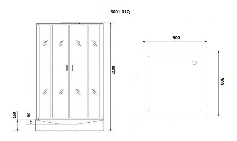 Душевая кабина Niagara Premium NG-6001-01Q 90х90х210 60010114Q - 2