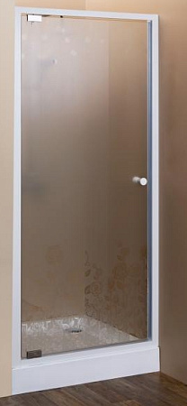 Душевая дверь Cezares Rosa 80 хром стекло матовое с узором ROSA-BA-1-80-RO-Bi - 0