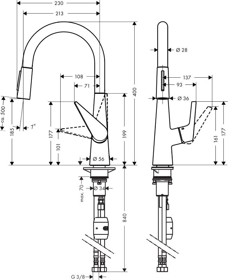 Смеситель Hansgrohe Talis S 72813000 для кухонной мойки - 1