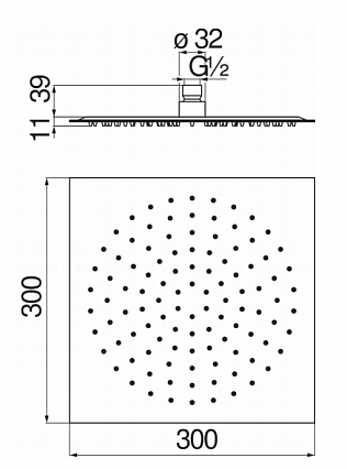 Верхний душ Nobili 30 хром  AD139/118CR - 1