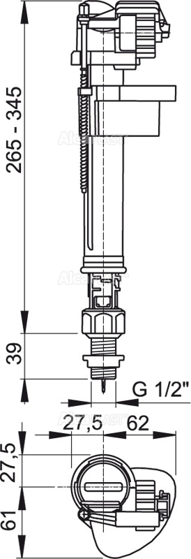 Наливной механизм AlcaPlast  (A18 1/2) A18-1/2