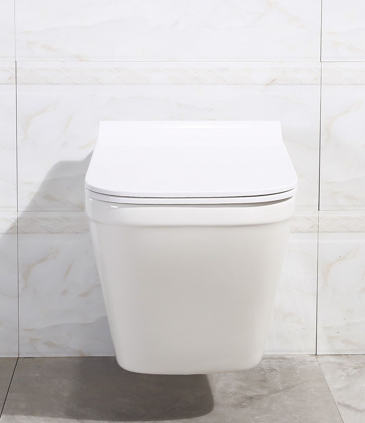 Унитаз подвесной BelBagno Dory BB522ACHR безободковый, с сиденьем микролифт BB2138SC - 2